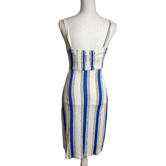 Love Tree Blue and Off White Striped Dress NWT - Picture 3 of 7